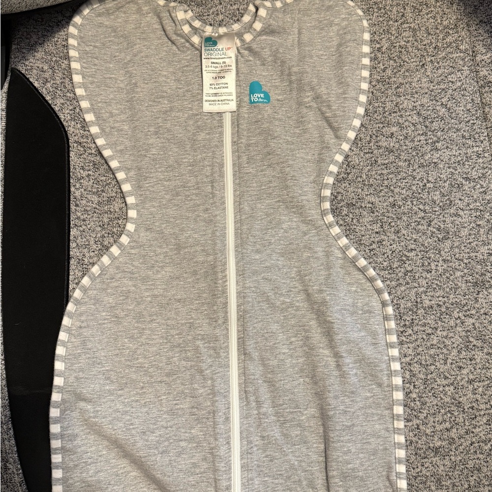 Love to Dream Gray Swaddle with White Accents